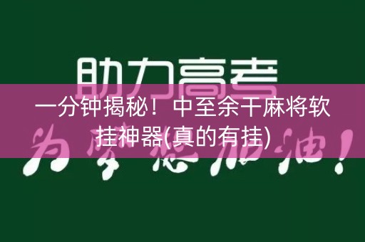 一分钟揭秘！中至余干麻将软挂神器(真的有挂)