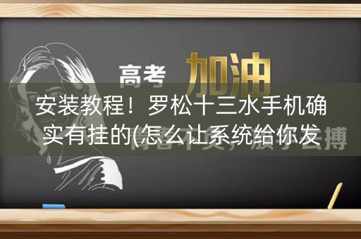 安装教程！罗松十三水手机确实有挂的(怎么让系统给你发好牌)