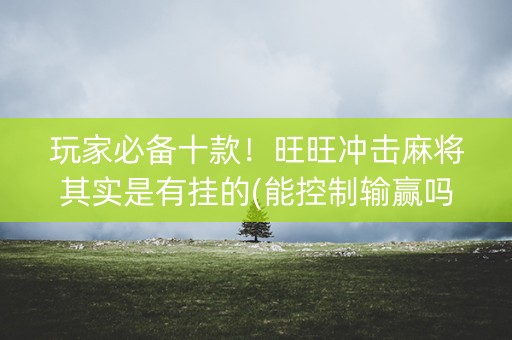 玩家必备十款！旺旺冲击麻将其实是有挂的(能控制输赢吗)