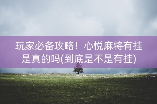 玩家必备攻略！心悦麻将有挂是真的吗(到底是不是有挂)
