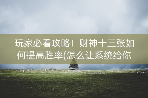 玩家必看攻略！财神十三张如何提高胜率(怎么让系统给你发好牌)