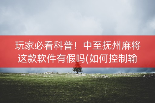 玩家必看科普！中至抚州麻将这款软件有假吗(如何控制输赢)