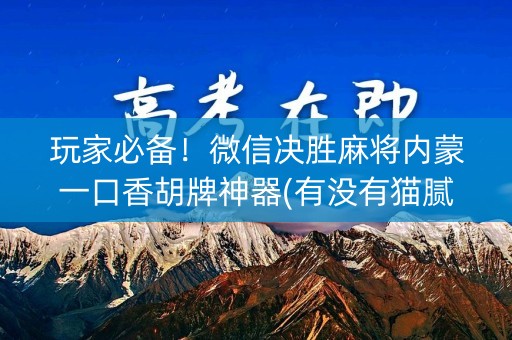 玩家必备！微信决胜麻将内蒙一口香胡牌神器(有没有猫腻)
