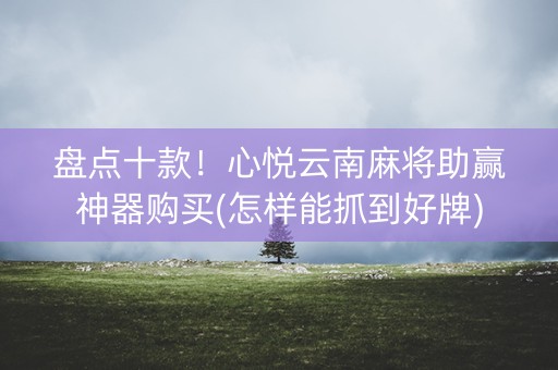 盘点十款！心悦云南麻将助赢神器购买(怎样能抓到好牌)