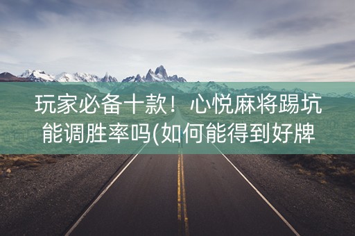 玩家必备十款！心悦麻将踢坑能调胜率吗(如何能得到好牌)