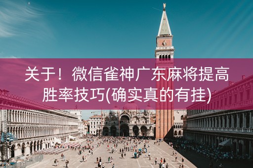 关于！微信雀神广东麻将提高胜率技巧(确实真的有挂)