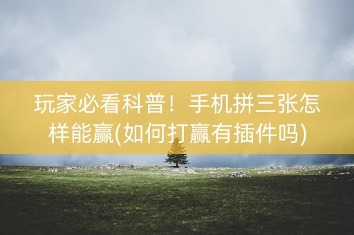 玩家必看科普！手机拼三张怎样能赢(如何打赢有插件吗)