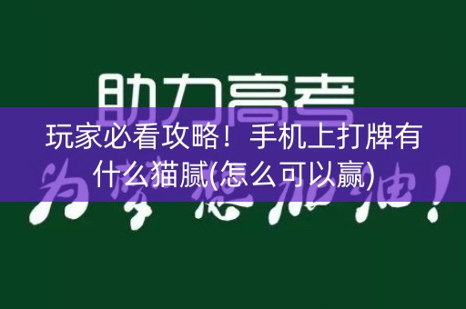 玩家必看攻略！手机上打牌有什么猫腻(怎么可以赢)