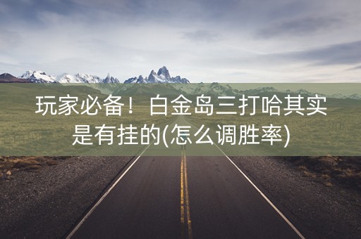 玩家必备！白金岛三打哈其实是有挂的(怎么调胜率)