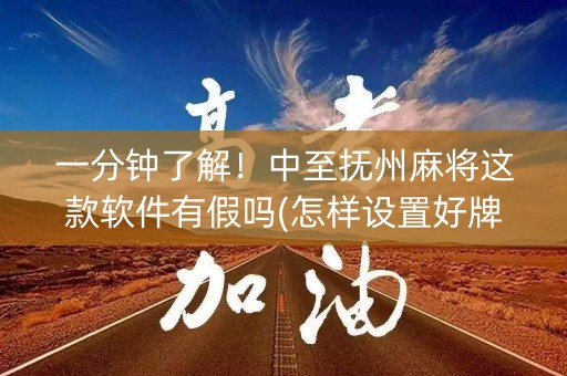 一分钟了解！中至抚州麻将这款软件有假吗(怎样设置好牌)