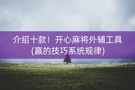 介绍十款！开心麻将外辅工具(赢的技巧系统规律)