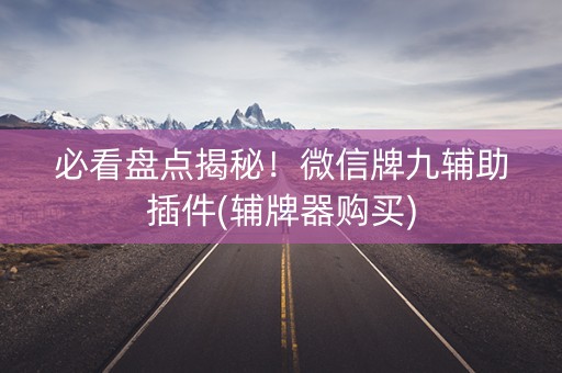 必看盘点揭秘！微信牌九辅助插件(辅牌器购买)