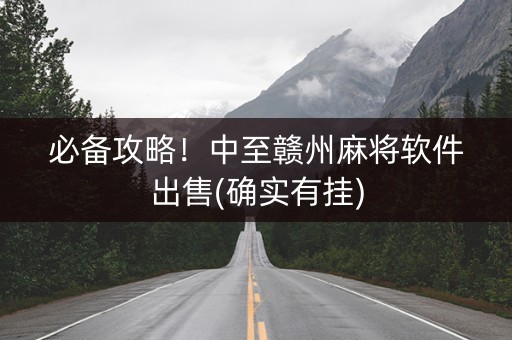 必备攻略！中至赣州麻将软件出售(确实有挂)