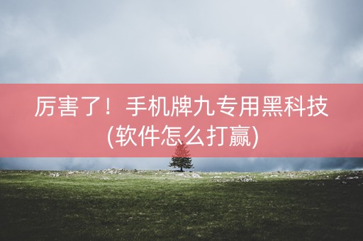 厉害了！手机牌九专用黑科技(软件怎么打赢)