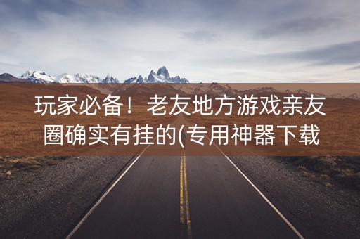 玩家必备！老友地方游戏亲友圈确实有挂的(专用神器下载)