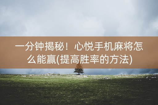 一分钟揭秘！心悦手机麻将怎么能赢(提高胜率的方法)