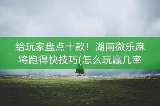 给玩家盘点十款！湖南微乐麻将跑得快技巧(怎么玩赢几率大)