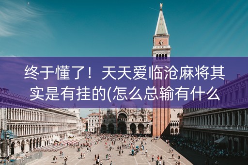 终于懂了！天天爱临沧麻将其实是有挂的(怎么总输有什么猫腻)