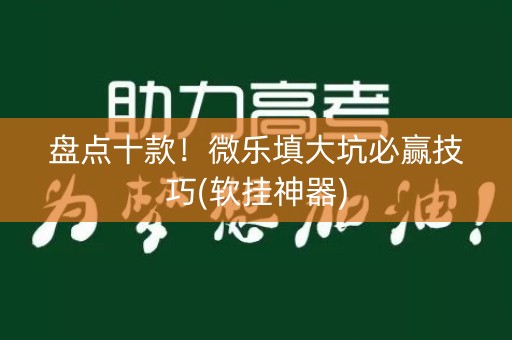 盘点十款！微乐填大坑必赢技巧(软挂神器)