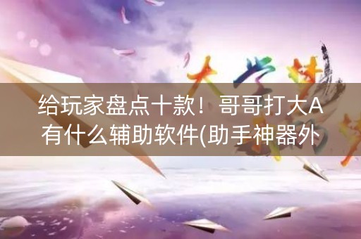 给玩家盘点十款！哥哥打大A有什么辅助软件(助手神器外辅工具)