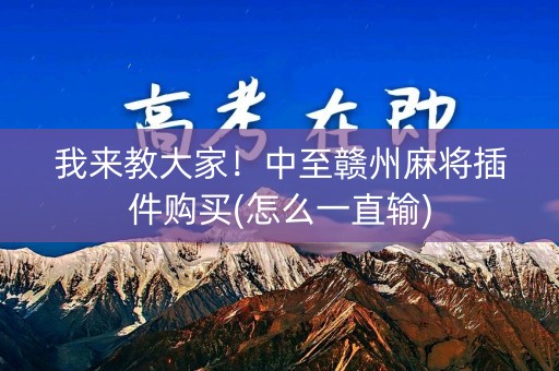 我来教大家！中至赣州麻将插件购买(怎么一直输)