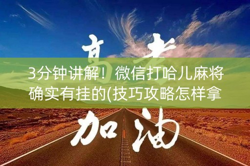 3分钟讲解！微信打哈儿麻将确实有挂的(技巧攻略怎样拿好牌)