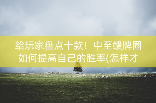 给玩家盘点十款！中至赣牌圈如何提高自己的胜率(怎样才能赢)