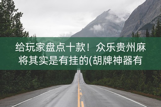 给玩家盘点十款！众乐贵州麻将其实是有挂的(胡牌神器有猫腻吗)