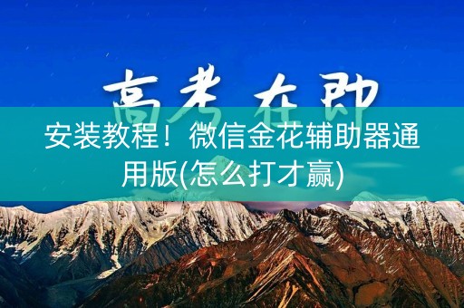 安装教程！微信金花辅助器通用版(怎么打才赢)