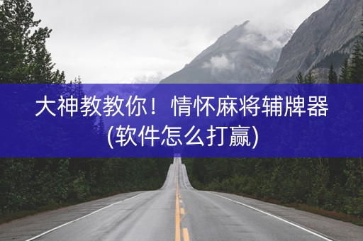 大神教教你！情怀麻将辅牌器(软件怎么打赢)