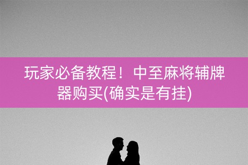 玩家必备教程！中至麻将辅牌器购买(确实是有挂)
