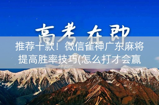推荐十款！微信雀神广东麻将提高胜率技巧(怎么打才会赢)