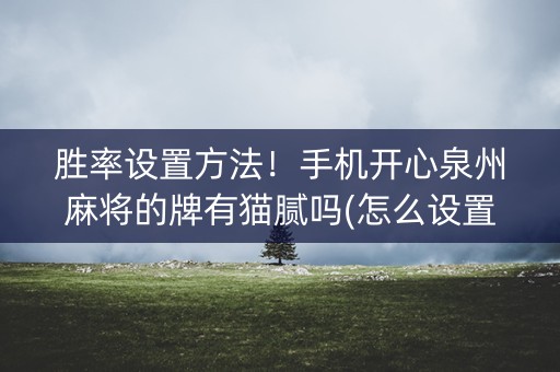 胜率设置方法！手机开心泉州麻将的牌有猫腻吗(怎么设置能有好牌)