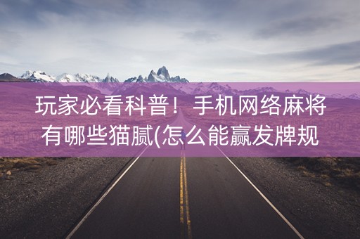 玩家必看科普！手机网络麻将有哪些猫腻(怎么能赢发牌规律)