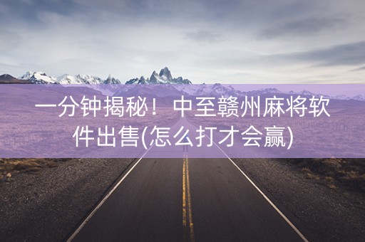 一分钟揭秘！中至赣州麻将软件出售(怎么打才会赢)
