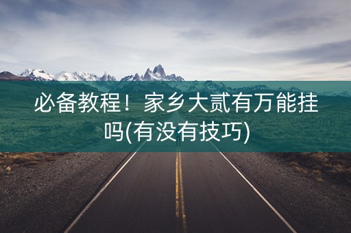 必备教程！家乡大贰有万能挂吗(有没有技巧)