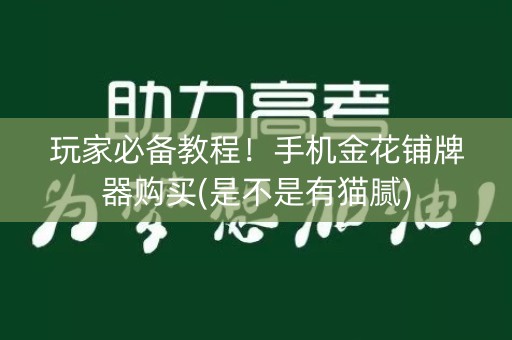 玩家必备教程！手机金花铺牌器购买(是不是有猫腻)