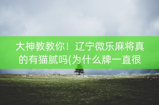 大神教教你！辽宁微乐麻将真的有猫腻吗(为什么牌一直很差)