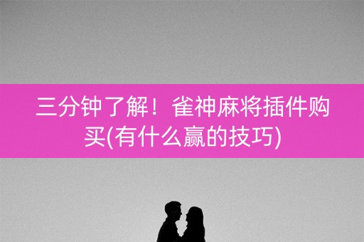 三分钟了解！雀神麻将插件购买(有什么赢的技巧)