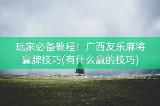 玩家必备教程！广西友乐麻将赢牌技巧(有什么赢的技巧)