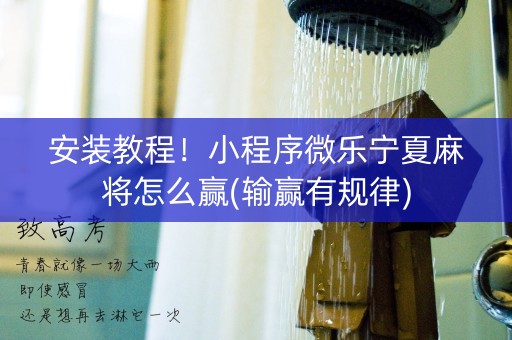 安装教程！小程序微乐宁夏麻将怎么赢(输赢有规律)