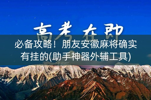 必备攻略！朋友安徽麻将确实有挂的(助手神器外辅工具)