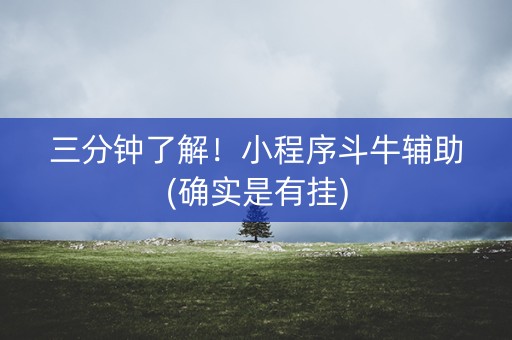 三分钟了解！小程序斗牛辅助(确实是有挂)