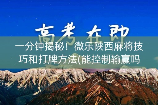 一分钟揭秘！微乐陕西麻将技巧和打牌方法(能控制输赢吗)