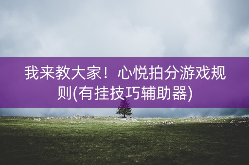 我来教大家！心悦拍分游戏规则(有挂技巧辅助器)