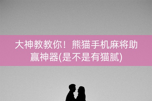 大神教教你！熊猫手机麻将助赢神器(是不是有猫腻)