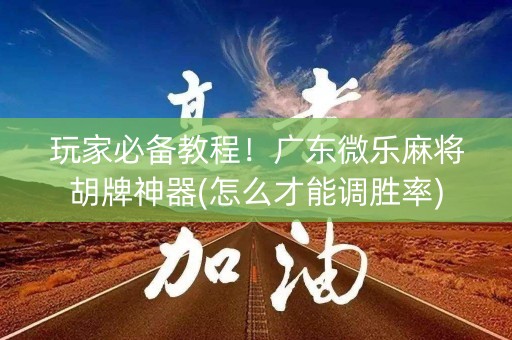 玩家必备教程！广东微乐麻将胡牌神器(怎么才能调胜率)