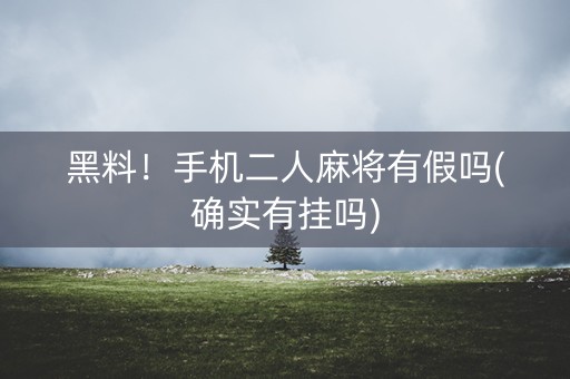 黑料！手机二人麻将有假吗(确实有挂吗)