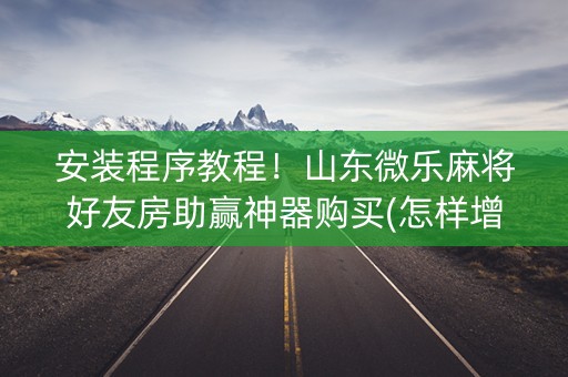 安装程序教程！山东微乐麻将好友房助赢神器购买(怎样增加胜率)