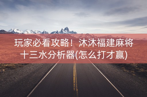 玩家必看攻略！沐沐福建麻将十三水分析器(怎么打才赢)